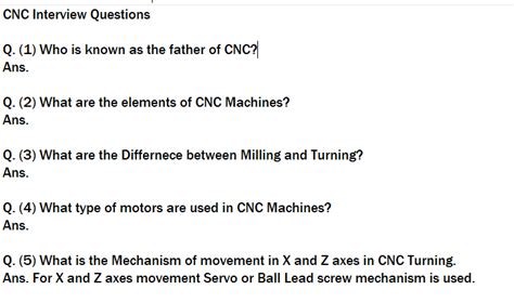 cnc machine maintenance interview questions pdf|cnc machine maintenance interview questions.